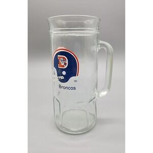 Fisher NFL Denver Broncos Mug Football Glass Beer Stein 18 oz Vintage